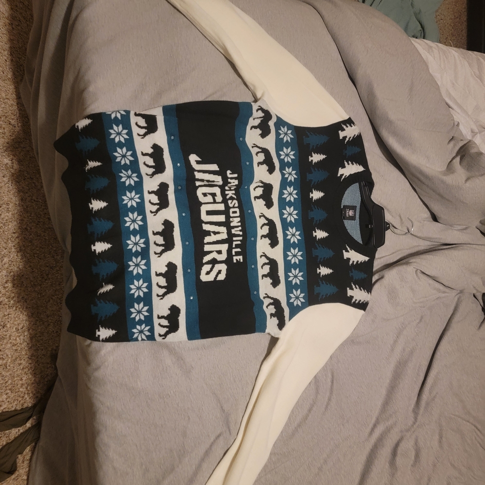 NFL Jacksonville Jaguars Black and Teal Sweater - Picture 2 of 3